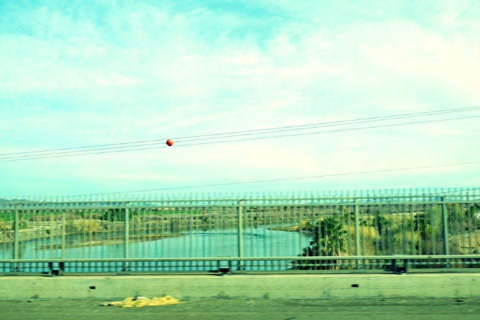 Colorado River separating California and Arizona at Blythe CA looking upstream