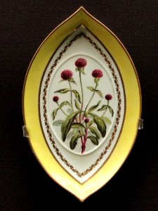 Composite Dessert Service - Globe Amaranthus, c. 1796-1805, New Derby China Works, bone ash soft-paste porcelain, overglaze enamels, gilding - Gardiner Museum, Toronto DSC00823
