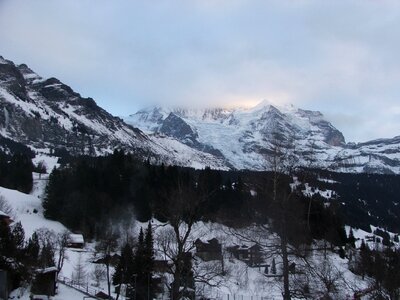 Mountain winter sunset