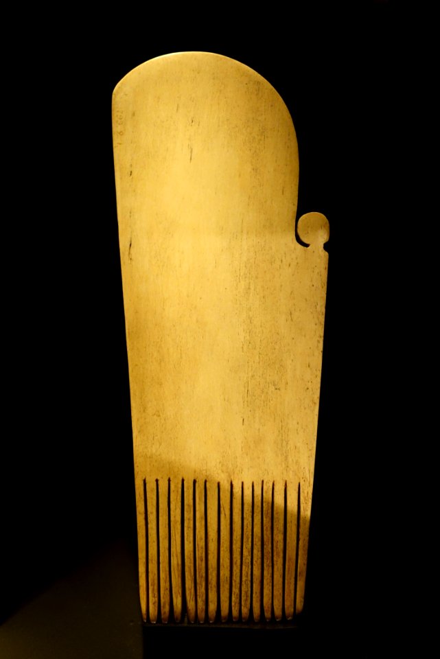 Comb, Maori people, whalebone, collected during James Cook's second circumnavigation 1772-75 by Anders Sparrman - Etnografiska museet - Stockholm, Sweden - DSC00816