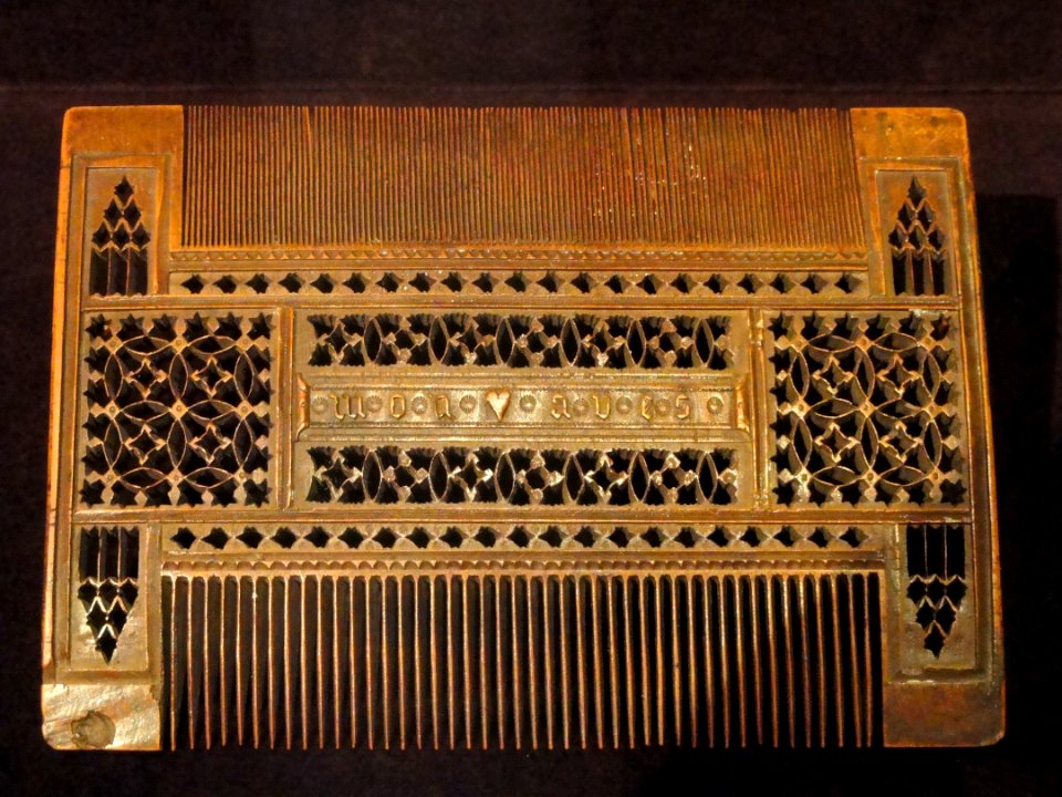 Comb, 1400s AD, French, boxwood - Cleveland Museum of Art - DSC08507