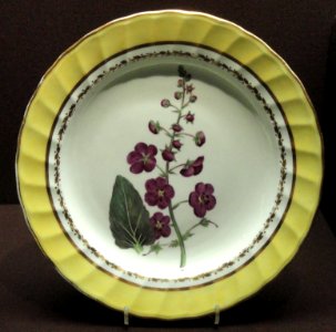 Composite Dessert Service - Purple Flowered Mullein, c. 1796-1805, New Derby China Works, bone ash soft-paste porcelain, overglaze enamels, gilding - Gardiner Museum, Toronto DSC00821
