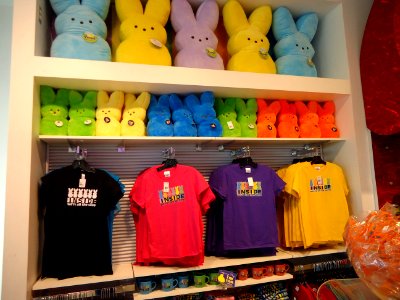 Colorful clothing and toys for sale at store