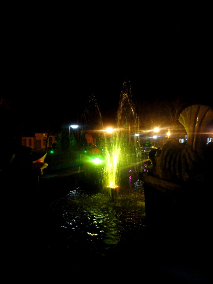 Colorful light of fountain - Public park of Nishapur - Niruz (3) photo