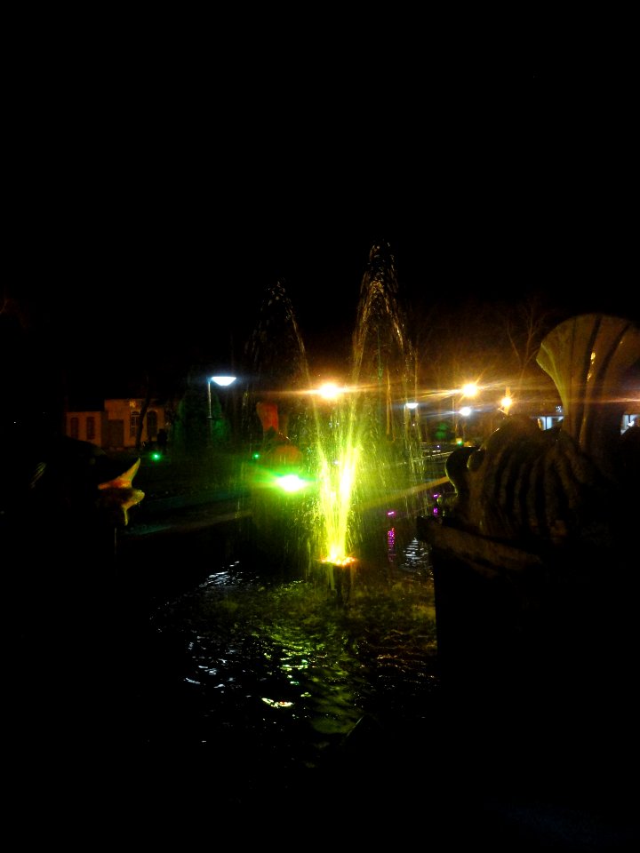 Colorful light of fountain - Public park of Nishapur - Niruz (3)