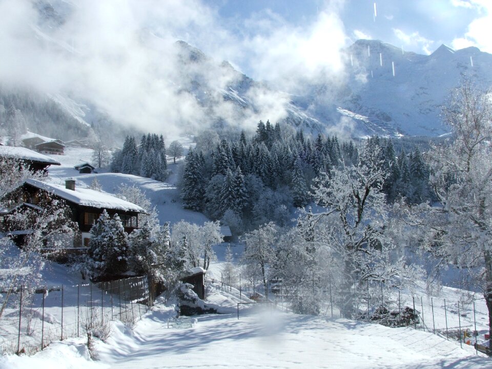 Jungfrau winter daylight view