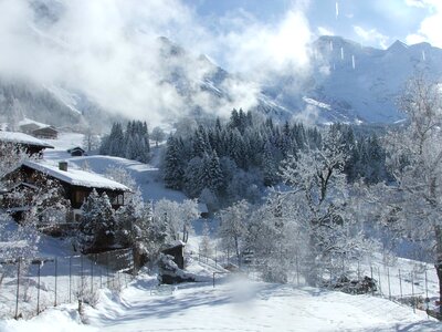 Jungfrau winter daylight view photo