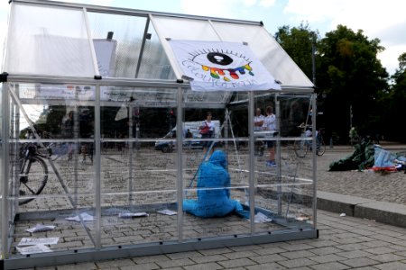 Coloured Rain protest glass house Berlin Platz des 18 März 2020-07-18 03