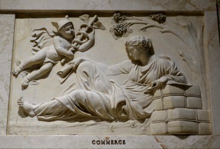 Commerce by Joseph Panzetta and Thomas Dubbin, Coade Stone Factory, 1819, based on designs by John Bacon (1740-1799) - Bank of Montreal Main Montreal Branch - Montreal, Canada - DSC08503 photo