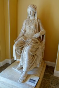 Colossal Figure of a Seated Woman, Roman, 2nd century AD, with 18th century restorations - Bowood House - Wiltshire, England - DSC00698