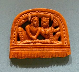 Comb with Pancika and Hariti, Khotan - Etnografiska museet - Stockholm, Sweden - DSC00931