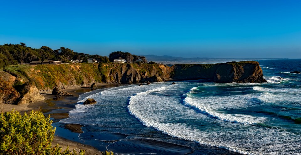 Waves blue beach photo