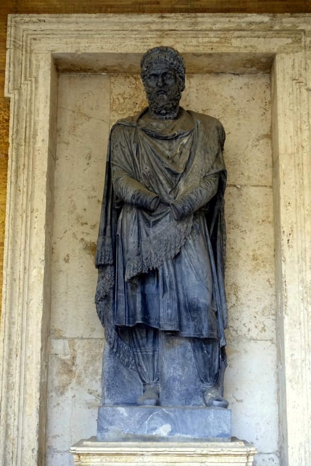 Colossal statue of a Dacian prisoner, S 773, Roman, 2nd century AD, bigio morato marble - Musei Capitolini - Rome, Italy - DSC06251