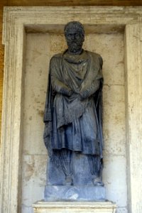 Colossal statue of a Dacian prisoner, S 773, Roman, 2nd century AD, bigio morato marble - Musei Capitolini - Rome, Italy - DSC06251