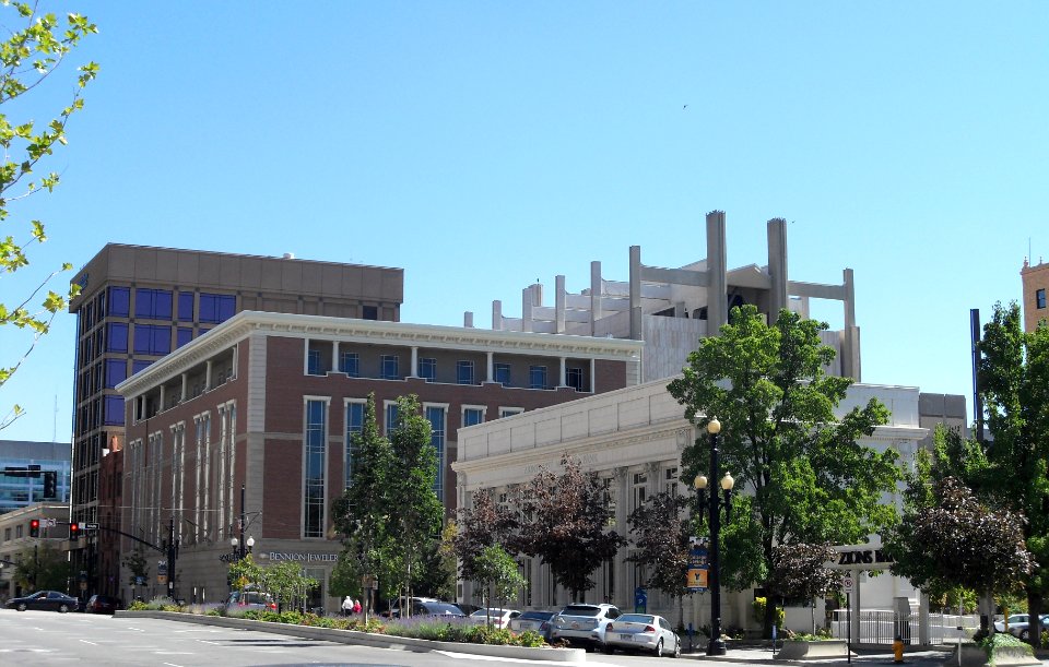 Corner of Main Street and 100 South, seen from Richards Street - 12 September 2012