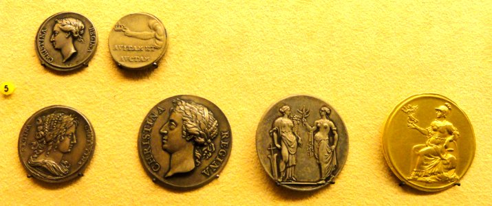 Coronation of Christina, Sweden, 1650, and other medals from 1650-54, by E. Parise and J. Rethe - National Museum of Finland - DSC04077