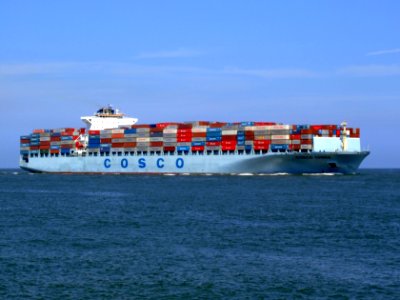 Cosco China p4 approaching Port of Rotterdam, Holland 19-Jul-2007