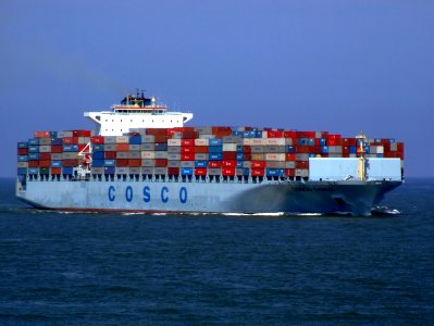 Cosco China p1 approaching Port of Rotterdam, Holland 19-Jul-2007