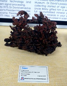 Copper, Phoenix Mine, Keweenaw County, Michigan - Dr. Ed David Collection - University of Arizona Mineral Museum - University of Arizona - Tucson, AZ - DSC08536