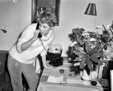 Corine Rottschäfer thuis, Corine aan het telefoneren, Bestanddeelnr 910-8201