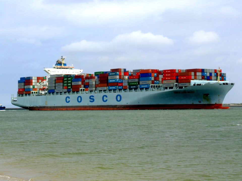 Cosco Long Beach p2 approaching Port of Rotterdam, Holland 14-Jul-2007