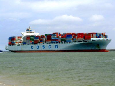 Cosco Long Beach p2 approaching Port of Rotterdam, Holland 14-Jul-2007