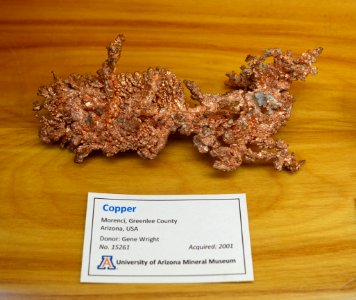 Copper, Morenci, Arizona - University of Arizona Mineral Museum - University of Arizona - Tucson, AZ - DSC08558 photo