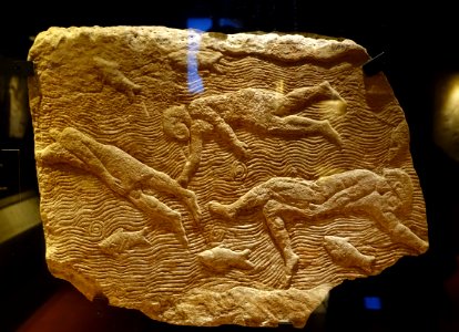 Corpses floating on a river, from the North Palace of Ashurbanipal at Niniveh, Neo-Assyrian Period, late in the reign of Ashurbanipal, 648-631 BC - Museo Gregoriano Egizio - Vatican Museums - DSC00859