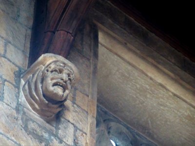 Corbel, north transept, Adderbury 02