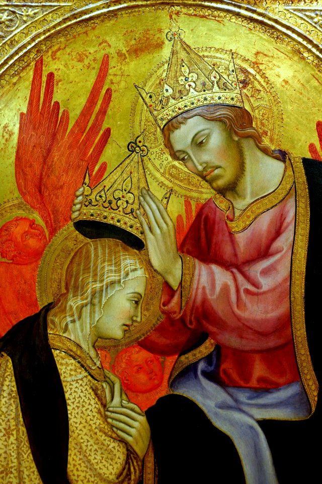 Coronation of the Virgin, by Taddeo di Bartolo, detail, c. 1405, tempera on wood panel - University of Arizona Museum of Art - University of Arizona - Tucson, AZ - DSC08179