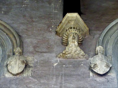 Corbel, chancel, St Mary, Adderbury 01