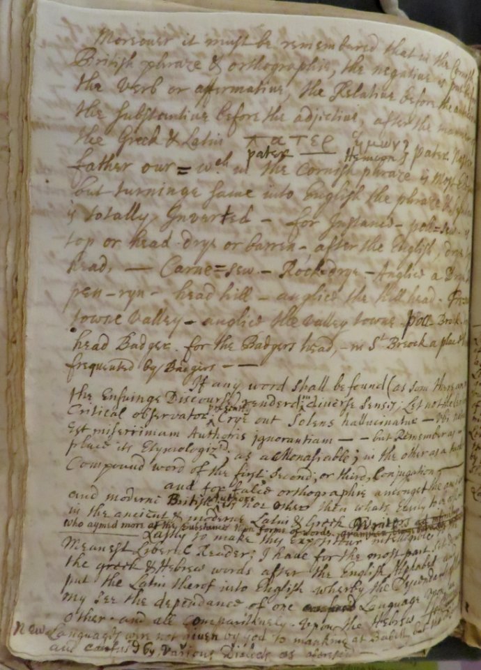 Cornish British Vocabulary folio 19v