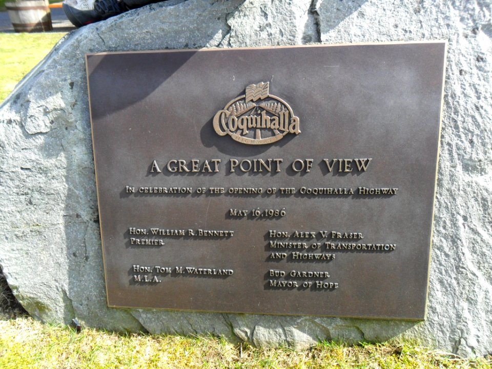 Coquihalla Highway Plaque