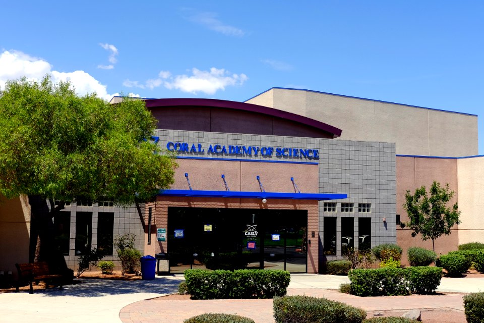 Coral Academy of Science Sandy Ridge Campus front entrance in Henderson, Nevada