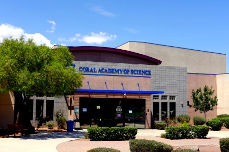 Coral Academy of Science Sandy Ridge Campus front entrance in Henderson, Nevada