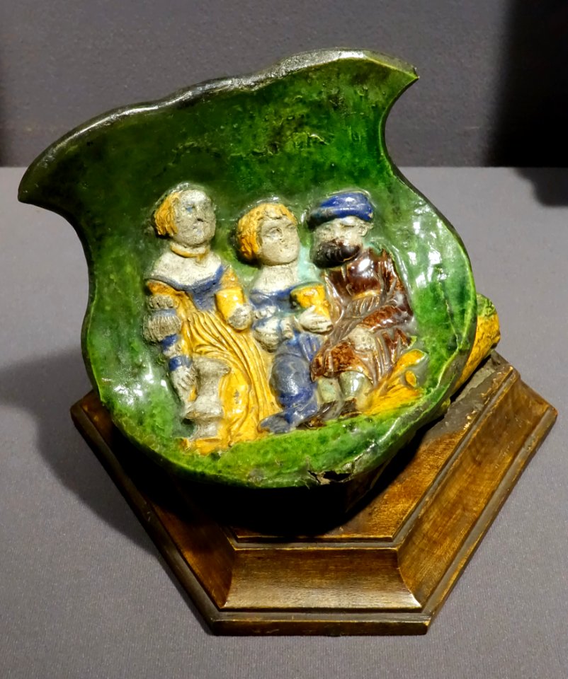 Corner stove tile, Austria, Tyrol, c. 1500, ceramic - Museum of Anthropology, University of British Columbia - DSC09173