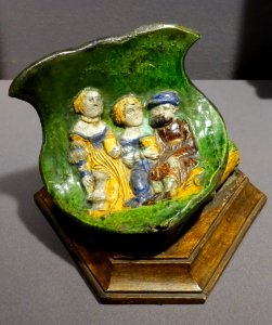 Corner stove tile, Austria, Tyrol, c. 1500, ceramic - Museum of Anthropology, University of British Columbia - DSC09173