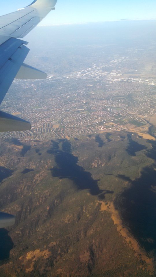 Corona California and Interstate 15 seen from the air
