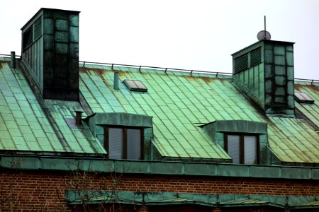 Copper roof on Lysekil Hotel, detail