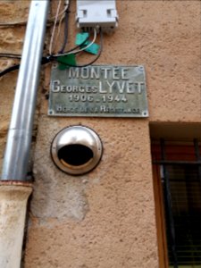 Couzon-au-Mont-d'Or - Montée Georges Lyvet - Plaque