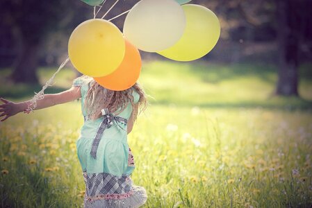 Balloons meadow nature