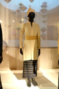 Costume, Tho, Nghe An, 1956, cotton with woven silk patterns - Vietnamese Women's Museum - Hanoi, Vietnam - DSC03880