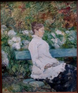 Countess Adele de Toulouse Lautrec in the Garden of Malrome, by Henri de Toulouse-Lautrec, 1880-1882, oil with essence on paperboard - Museu de Arte de São Paulo - DSC07415
