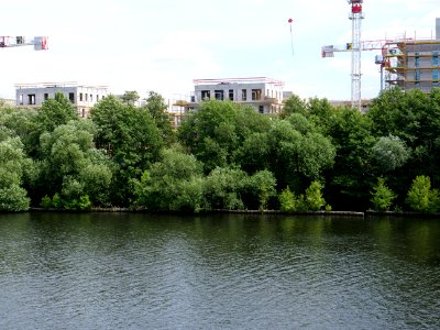 Construction site Daumstraße from Spandauer-See-Brücke 2019-07-04 09