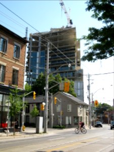 Construction at NW corner of King and Parliament, 2012 06 29 -c photo