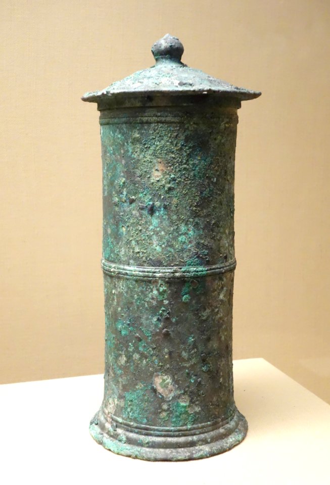 Container for a Buddhist text, Japan, Heian period, 1100-1200 AD, bronze - Asian Art Museum of San Francisco - DSC01524