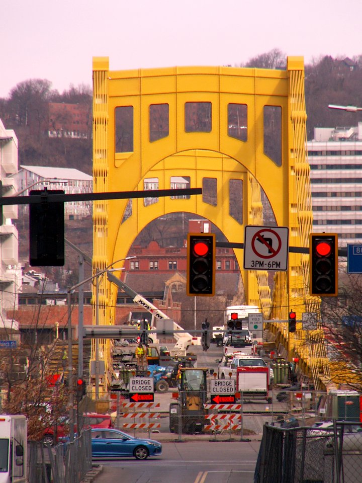 Construction on the Rachel Carson Bridge, 2020-02-20
