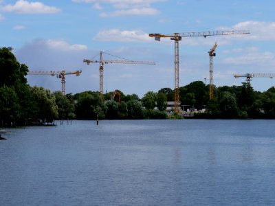 Construction site Daumstraße from other side of the Havel 2019-07-04 02 photo