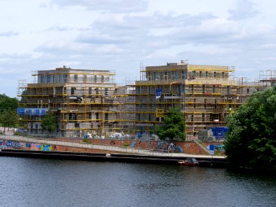 Construction site Daumstraße from Spandauer-See-Brücke 2019-07-04 03