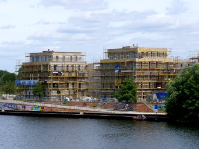 Construction site Daumstraße from Spandauer-See-Brücke 2019-07-04 02